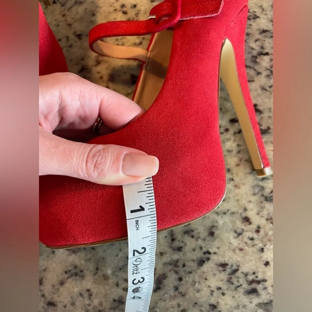 Women’s shoemint red suede Molly Mary Jane size 8